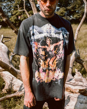Street style personality printing basic T-shirt men
