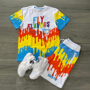Fashionable personality printed short-sleeved casual suit