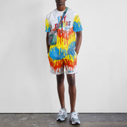Fashionable personality printed short-sleeved casual suit