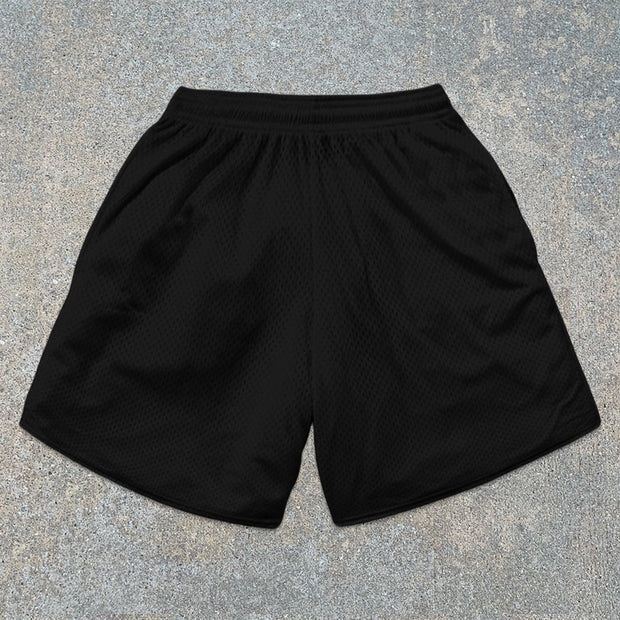 street-pattern mesh shorts