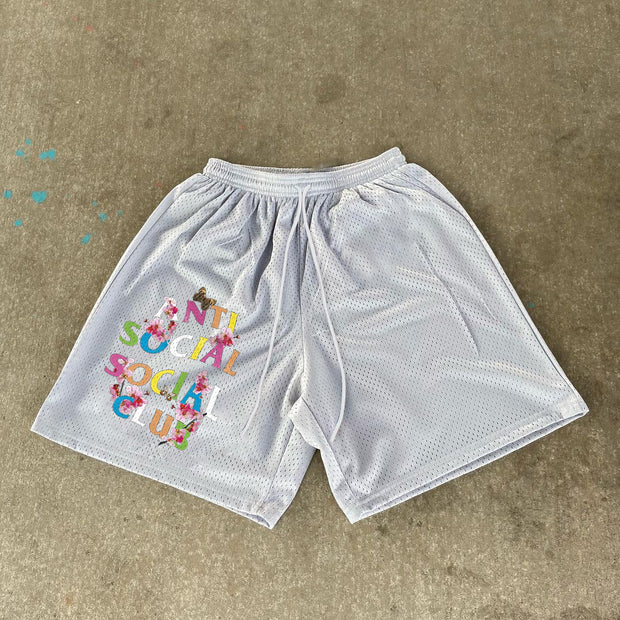 Trendy Print Fashion Hip Hop Mesh Shorts