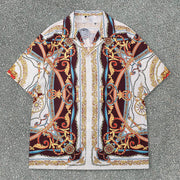 Street Tide Brand Leisure Retro Palace Short Sleeve Suit