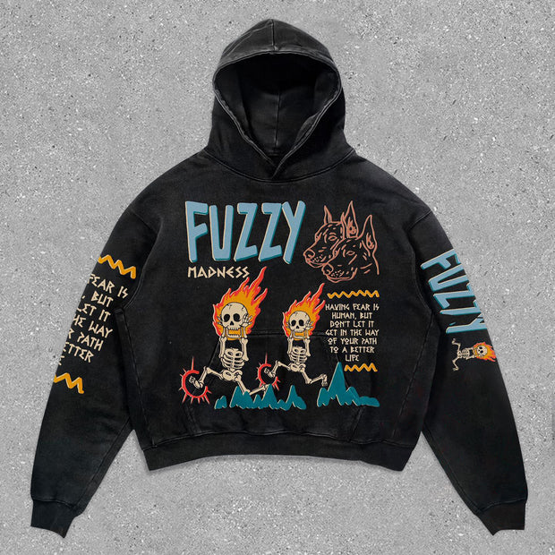 Preppy Fashion Print Long Sleeve Hoodie