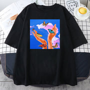 Fashion printed multicolor couple T-shirt