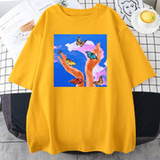 Fashion printed multicolor couple T-shirt