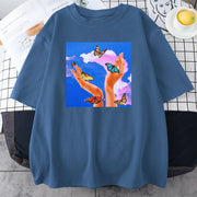 Fashion printed multicolor couple T-shirt