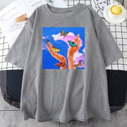 Fashion printed multicolor couple T-shirt