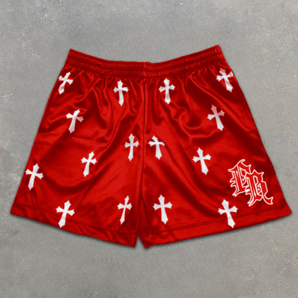 short-sleeve T-shirt with cross all over graphic print