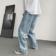 Loose retro washed old daddy straight casual trendy all-match jeans