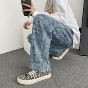 Loose retro washed old daddy straight casual trendy all-match jeans