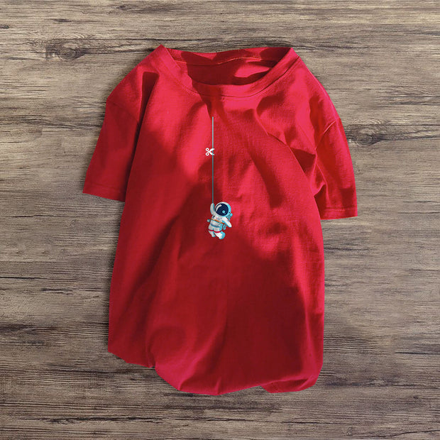 Personalized astronaut print T-shirt