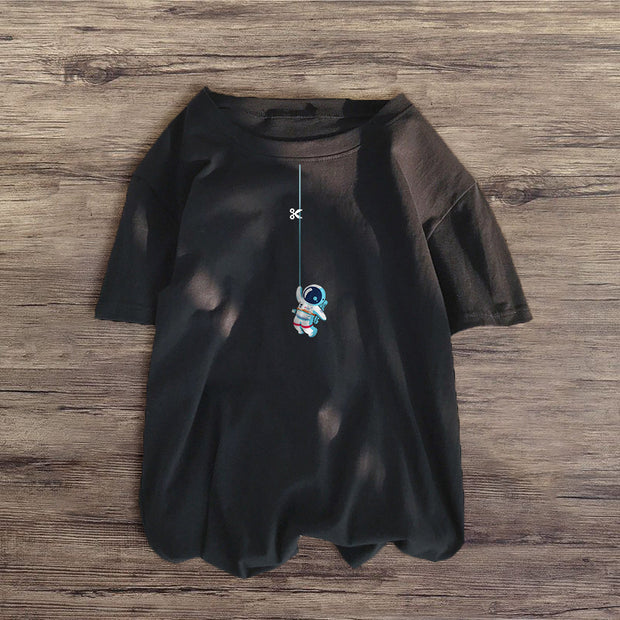 Personalized astronaut print T-shirt
