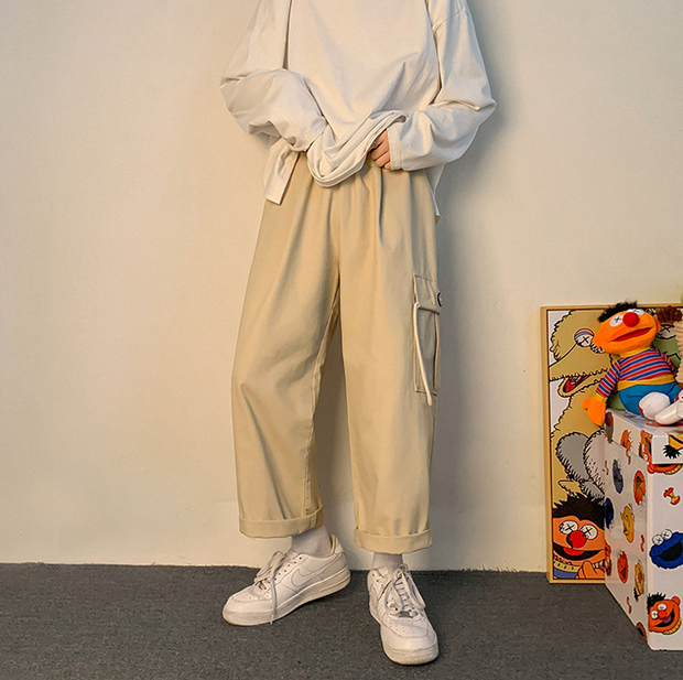 Tooling trend loose straight-leg casual pants