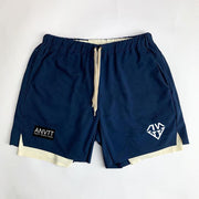 Men's double-layer shorts casual fitness training pants