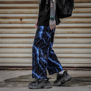 Street style lightning straight casual loose all-match trousers
