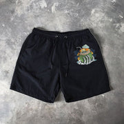 Swimming coconut palm print Hawaiian shorts