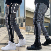 Reflective strip sports casual men's fitness hip hop pants