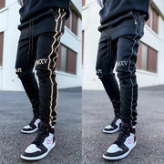 Reflective strip sports casual men's fitness hip hop pants