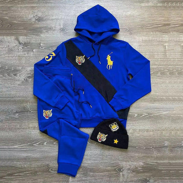 Fashion noble luxury printed hoodie trousers suit