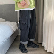 Workwear jeans men's loose straight leg wide-leg pants
