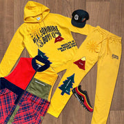 Personalized printed hooded sweatshirt and pants suit