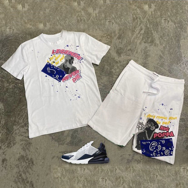Casual fashion loose shorts set