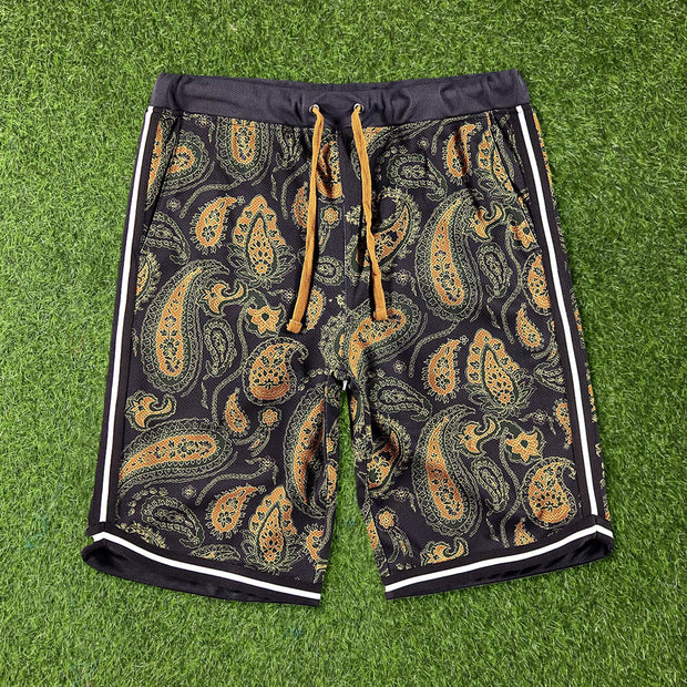 Fashion retro cashew flower sports casual shorts