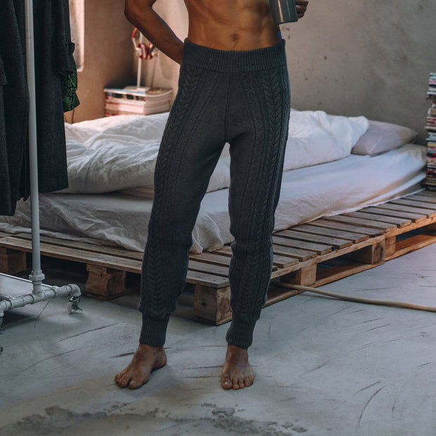 Retro fashion boyfriend knitted temperament trousers