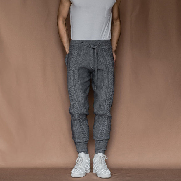 Retro fashion boyfriend knitted temperament trousers
