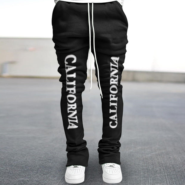 Printed Street Retro Slim Flared Pants
