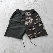 Retro art print loose street shorts