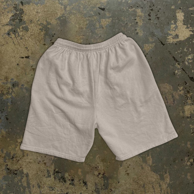 Retro oil painting print casual street shorts