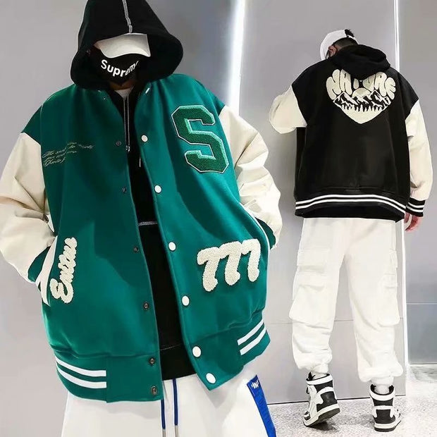 Autumn and winter color matching jacket