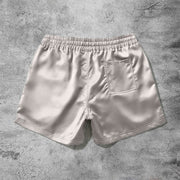 Orange art print casual shorts