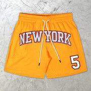 New York Alphabet Fashion Street Mesh Shorts