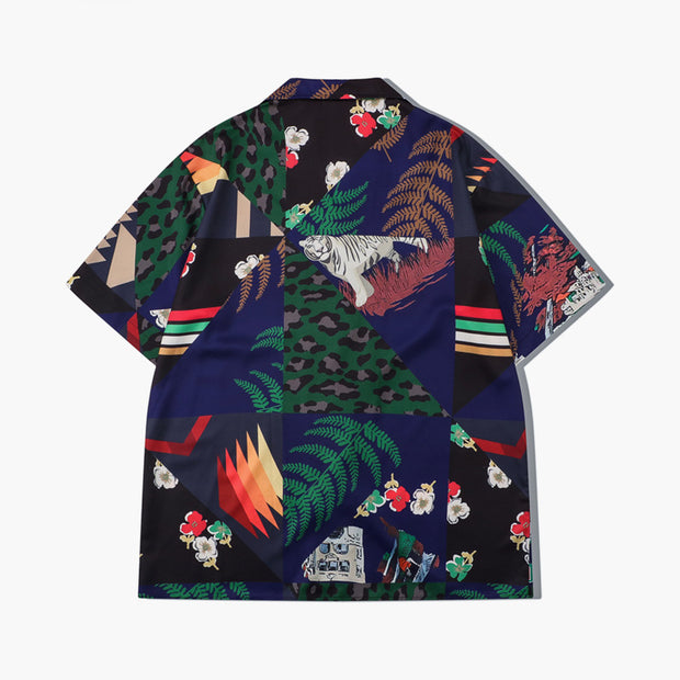 Year Tropical Rainforest Style Street Short Sleeve Shirt Casual Suit