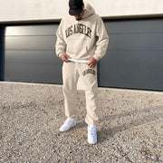 Personalized Fashion Letter Pattern College Style Casual Hoodie Set