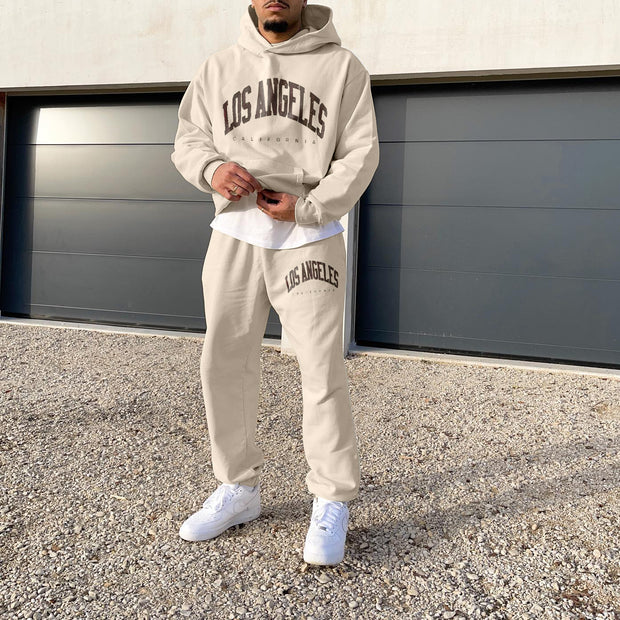 Personalized Fashion Letter Pattern College Style Casual Hoodie Set