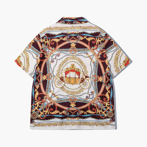 Street Tide Brand Leisure Retro Palace Short Sleeve Suit