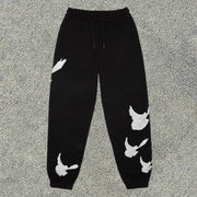 Retro Fashion Casual Dove Print Sweatpants