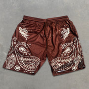 Paisley Graphic Print Elastic Shorts