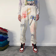 Personalized street style men's printed trousers fashion sports pants