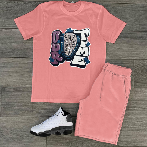 Casual fashion printed short-sleeved shorts sports suit