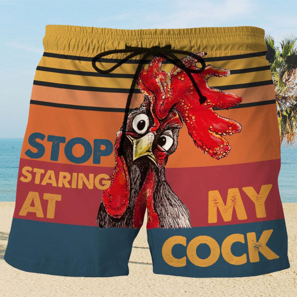 lLook printed drawstring elastic waist beach shorts men