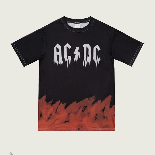 Hip-hop tie-dye personalized letter print loose T-shirt