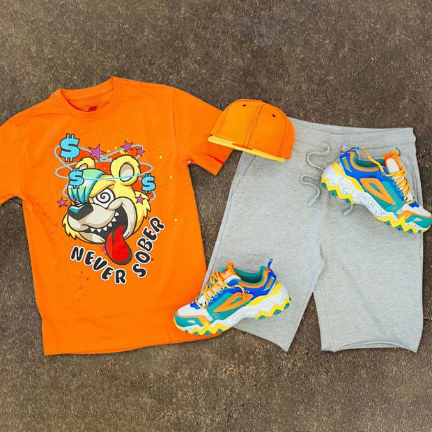Casual printed sports shorts suit