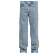 Casual street style smiley print straight-leg jeans