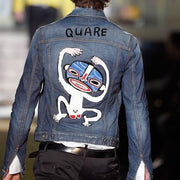Casual abstract illustration funny denim jacket