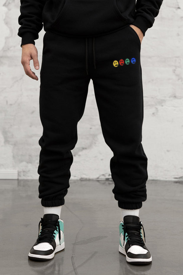 Fashion smiley print sweatpants men