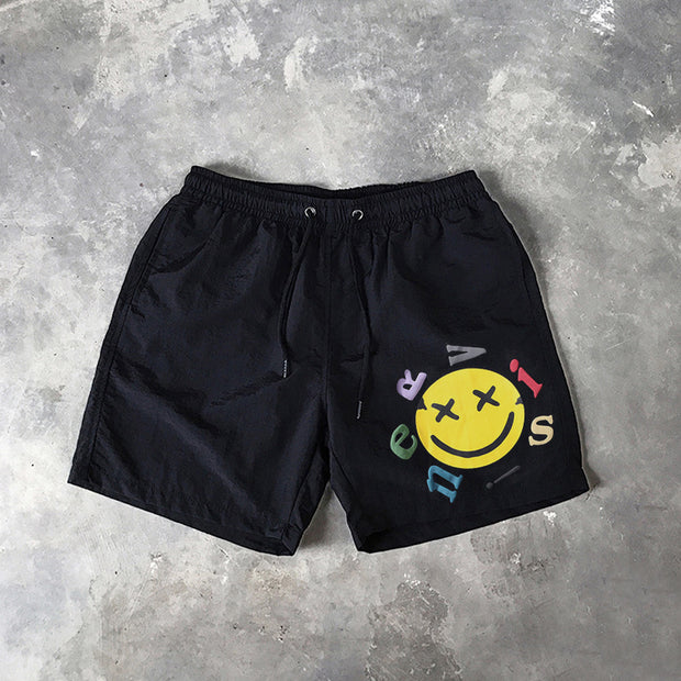 Smiley Print 5 Inseam Shorts
